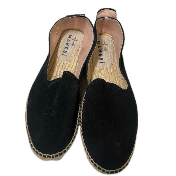 Manebí Shoes - Manebi Suede Hamptons Black Espadrille Women Shoes Size 10/ EU 40